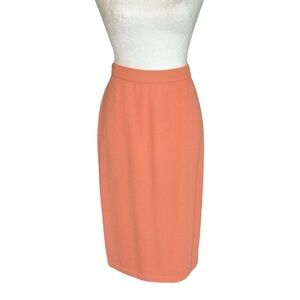 St. John Peach Orange Santana Classic Knit Pencil Skirt -  10